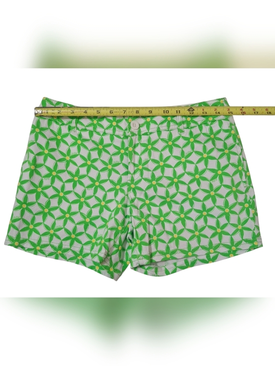 Lilly Pulitzer Flat Front Green Yellow Daisy Floral Print 4 Pocket Shorts Size 2 - Picture 6 of 9